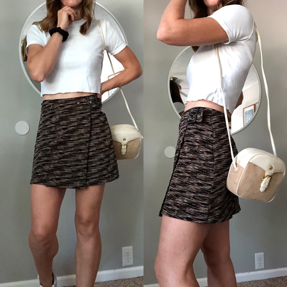 Vintage wrap mini skirt